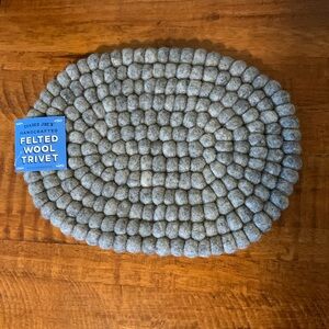 🆕 Trader Joe’s Felted Wool Oval Trivet in Grey